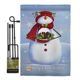 Breeze Decor Warm Wish Snowman Winter Christmas Impressions 2-Sided Polyester 19 x 13 in. Garden Flag in Gray | 18.5 H x 13 W x 1 D in | Wayfair