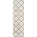 "Hudson Shag Collection 2'-3"" X 14' Rug in Ivory And Grey - Safavieh SGH282A-214"