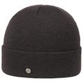 Lierys Fine Merino Knitted hat Women/Men with Turn-up Brim - Made in Germany - Winter hat Made of Merino Wool - Knitted Oversized Beanie - One Size (54-61 cm) - Autumn/Winter Dark Brown One Size