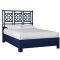 David Francis Furniture Lattice Back Platform Bed Upholstered, Rattan in Blue | 60 H x 85 D in | Wayfair B4027BED-TXL-S137