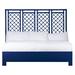 David Francis Furniture Low Profile Standard Bed Wood/Wicker/Rattan in Blue | 66 H x 80 W x 85 D in | Wayfair B5075BED-K-S137