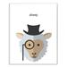 Stupell Industries Typographic Hipster Sheep Oversized Framed Giclee Texturized Art Wood in Brown | 15 H x 10 W x 0.5 D in | Wayfair