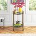 Everly Quinn Tornillo Bar Cart Metal in Yellow | 30 H x 30 W x 17.9 D in | Wayfair 881848B89AA24B1EBFE0F4C4175A01DE