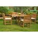 Rosecliff Heights Pasadena Luxurious 5 Piece Teak Outdoor Dining Set Wood/Teak in Brown/White | 30.5 H x 60 W x 60 D in | Wayfair