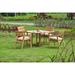 Rosecliff Heights Rhine Luxurious 5 Piece Teak Outdoor Dining Set Wood/Teak in Brown/White | 30.5 H x 48 W x 48 D in | Wayfair