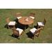 Rosecliff Heights Parnassus 7 Piece Teak Outdoor Dining Set Wood/Teak in Brown/White | 30.5 H x 52 W x 52 D in | Wayfair