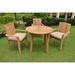 Rosecliff Heights Rosenkranz Luxurious 4 Piece Teak Outdoor Dining Set Wood/Teak in Brown/White | 31 H x 94 W x 36 D in | Wayfair