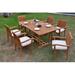 Rosecliff Heights Pico Luxurious 7 Piece Teak Outdoor Dining Set Wood/Teak in Brown/White | 30.5 H x 71 W x 40 D in | Wayfair