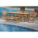 Rosecliff Heights Cyrilmagnin Luxurious 7 Piece Teak Outdoor Dining Set Wood/Teak in Brown/White | 30.5 H x 94 W x 40 D in | Wayfair