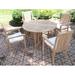 Rosecliff Heights Mercato Luxurious 5 Piece Teak Outdoor Dining Set Wood/Teak in Brown/White | 30.5 H x 48 W x 48 D in | Wayfair