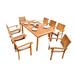 Rosecliff Heights Oloran Rectangular 8 - Person Teak Outdoor Dining Set Wood/Metal in Brown | 30.5" H x 71" L x 40" W | Wayfair