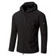 Bebling Men's Military Softshell Tactical Jacket Hooded Fleece Coat Black, Small