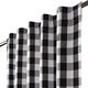 Dining Room Curtains, Gingham Check Curtains, Rod Pocket Curtain, Window Treatment, Décor panel, Check Curtains, Reverse Window Panels, Curtain Panels - 50x96 Inch (126x242 Cms)-Black White- 2 Panels