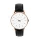 Ethan Eliot Classic Minimalist Men's Watch, Women's Watch, Hampton 38mm Rose Gold Watch for Men & Watch for Women with Date (Unisex), White Face & Black Leather Band (EE38-RW21BK)