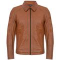 Men's Smart Classic Tan Leather Harrington Biker Jacket XL