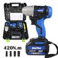 Cordless Electric Impact Wrench with Battery 6.0Ah Lithium-Ion & Charger, 18V 1/2inch Drive 420Nm Variable Speed Power Tool for Car Tyre Scaffolding Lug Nut Removal Wheel Brace