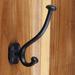 The Renovators Supply Inc. Double Wall Mount Hooks 5" Jacket Hanger Metal in Black | 4.57 H x 1.25 W x 3.74 D in | Wayfair 15622