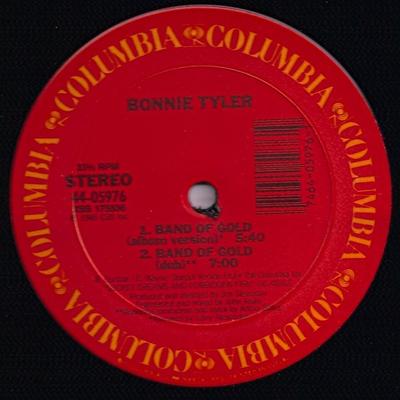 Columbia Media | Bonnie Tyler Band Of Gold Remix 12" Vinyl - Dance Club Pop Bitter Blue | Color: Blue/Gold | Size: Os