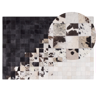 Teppich Schwarz mit Grau 140 x 200 cm mit ZickZack Muster Bedruckt Modern Landhausstil
