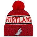 "Men's New Era Red Portland Trail Blazers Sport Cuffed Knit Hat with Pom"
