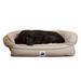 3 Dog Personalized EZ Wash Fleece Bolster Dog Bed, 48" L X 31" W X 10" H, Beige, Large, Silver