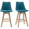 Miliboo - Tabourets de bar scandinaves bleu canard 65 cm (lot de 2) matilde