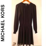 Michael Kors Dresses | Black Drop Waist Sheer Michael Kors Dress | Color: Black | Size: S