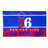 WinCraft Philadelphia 76ers 3' x 5' One-Sided Deluxe Personalized Flag