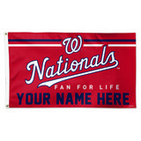 WinCraft Washington Nationals 3' x 5' One-Sided Deluxe Personalized Flag