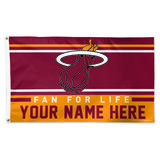 WinCraft Miami Heat 3' x 5' One-Sided Deluxe Personalized Flag