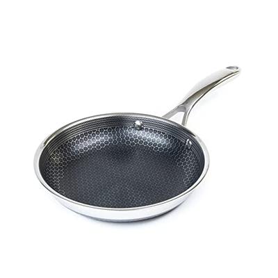 HexClad 8 Inch Hybrid Stainless Steel Frying Pan with Stay-Cool Handle -  PFOA Free, Dishwasher and