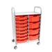 Gratnells Callero Plus Double Column 12 Compartment Tote Tray Cart w/ Bins Plastic in Red | 41.5 H x 27.2 W x 16.9 D in | Wayfair SSET18440909