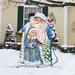 The Holiday Aisle® Decorative Father Frost Tales 32 Free-Standing Figurine Wood/Resin/Plastic in Blue/Brown | 32 H x 18 W x 0.5 D in | Wayfair