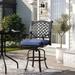 Bloomsbury Market Amaijah 30" Patio Bar Stool w/ Cushion Metal in Blue | 49.02 H x 24.21 W x 26.97 D in | Wayfair 73E0DF821EB2439A88FA2AC9ED711226