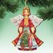 The Holiday Aisle® Deco Tree Angel Hanging Wood Ornament Wood in Brown/Red | 5 H x 5.5 W x 0.3 D in | Wayfair 8154103