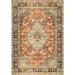 Orange 94 x 0.16 in Area Rug - Bungalow Rose Esmeralda Distressed Medallion Machine Washable Area Rug Viscose | 94 W x 0.16 D in | Wayfair