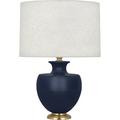 Robert Abbey Michael Berman Atlas 25.25" Table Lamp Ceramic/Linen/Metal in Blue/Yellow | 25.25 H x 17.5 W x 17.5 D in | Wayfair MMB21