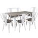 Oregon 6-Piece Industrial-Farmhouse Dining Set in Vintage White & Espresso - Lumisource DS-OR6 VW+E