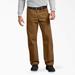 Dickies Men's Relaxed Fit Sanded Duck Carpenter Pants - Rinsed Brown Size 40 30 (DU336)