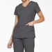 Dickies Women's Eds Signature V-Neck Scrub Top With Pen Slot - Pewter Gray Size XL (85906)