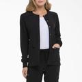 Dickies Women's Eds Essentials Snap Front Scrub Jacket - Black Size L (DK305)