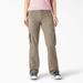 Dickies Women's Relaxed Fit Straight Leg Cargo Pants - Rinsed Desert Sand Size 14 (FP777)