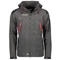 Geographical Norway Techno Men - Men's Waterproof Softshell Jacket - Breathable Outdoor Hooded Jacket - Winter Resistant Tactical Windbreaker Jacket - Ideal Outdoor Activities (Grey L)