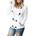 Elapsy Womens Winter Hooded Cable Knit Cardigans Fleece Buttoned Sweater Coats White Large 16 18
