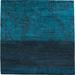 Black/Blue 120 W in Rug - Brayden Studio® One-of-a-Kind Antoine Hand-Knotted Tibetan Blue 10' Square Wool Area Rug Wool | Wayfair