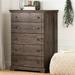 South Shore Lilak 5 Drawer Dresser Wood in Brown | 48.75 H x 32.25 W x 19.5 D in | Wayfair 12762