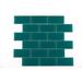 PIXL Torch Song 2" W x 4" L Glass Tile Mosaic Sheet Glass in Green | 3.88 H x 1.875 W x 0.25 D in | Wayfair G010/WF.10204