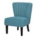 Slipper Chair - House of Hampton® Aquavia 25" Wide Tufted Polyester Slipper Chair Polyester in Blue | 32 H x 25 W x 28 D in | Wayfair