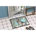 Winston Porter Whiteman American Shorthair Spring Flowers 36 in. x 24 in. x Non-Slip Outdoor Door Mat Synthetics in Blue/Brown/Green | Wayfair