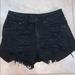 American Eagle Outfitters Shorts | 00 Black Ripped Hi Rise American Eagle Jean Shorts | Color: Black | Size: 00